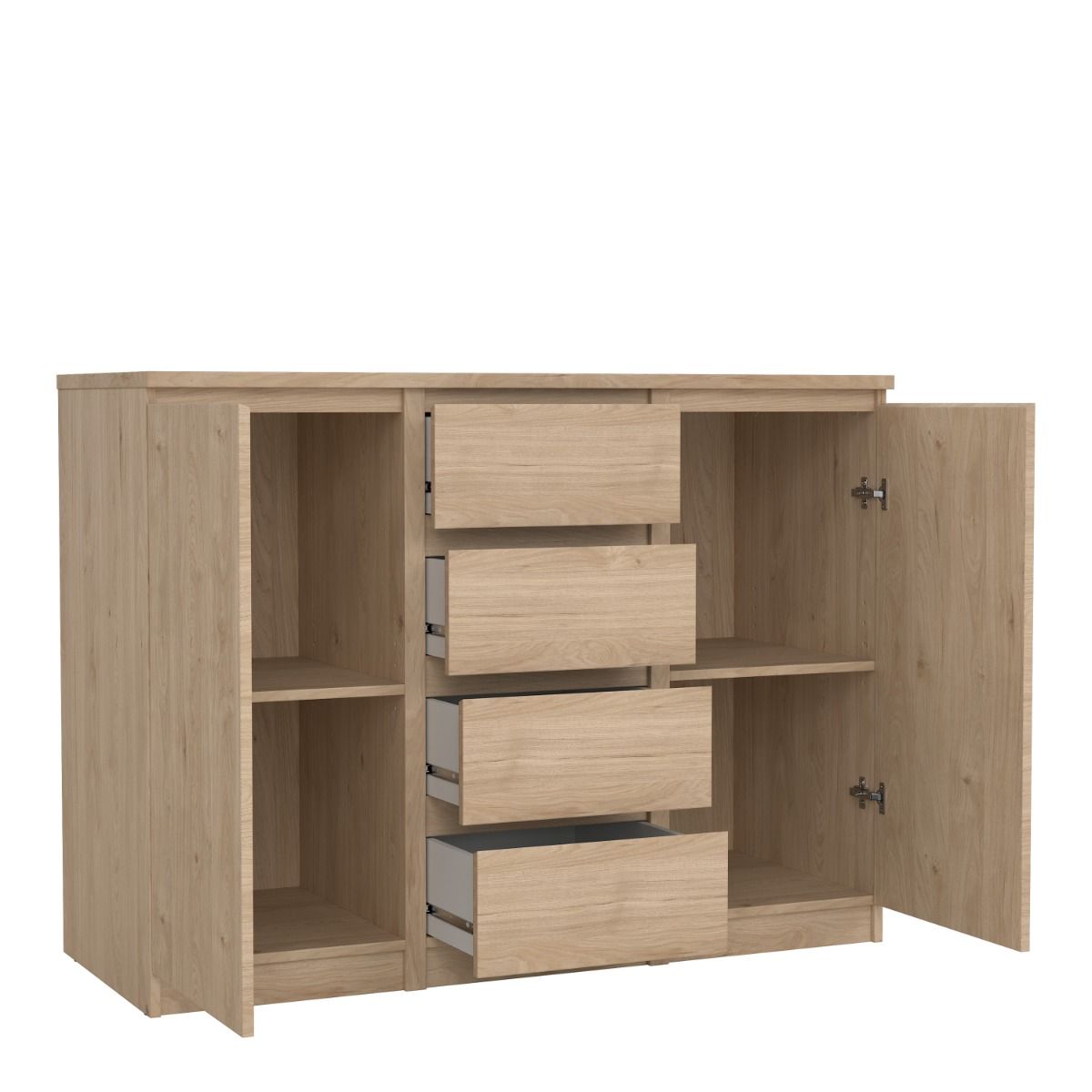 Naia Sideboard with 4 Drawers and 2 Doors in Jackson Hickory Oak