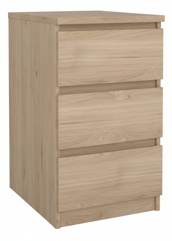 Naia Bedside Table with 3 Drawers in Jackson Hickory Oak
