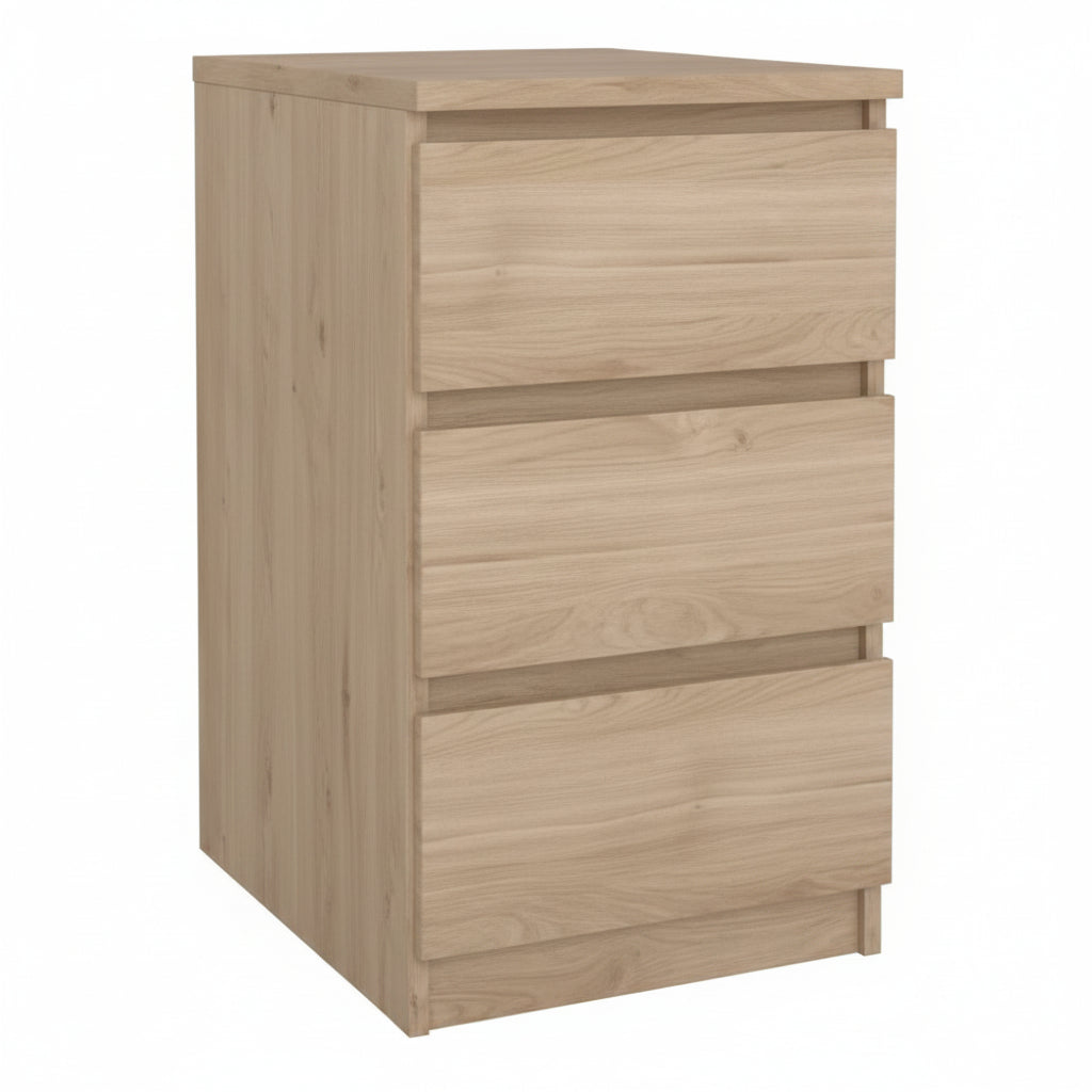 Naia Bedside Table with 3 Drawers in Jackson Hickory Oak