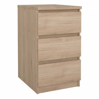Naia Bedside Table with 3 Drawers in Jackson Hickory Oak
