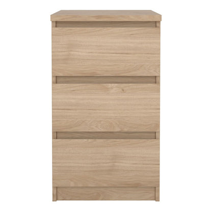 Naia Bedside Table with 3 Drawers in Jackson Hickory Oak