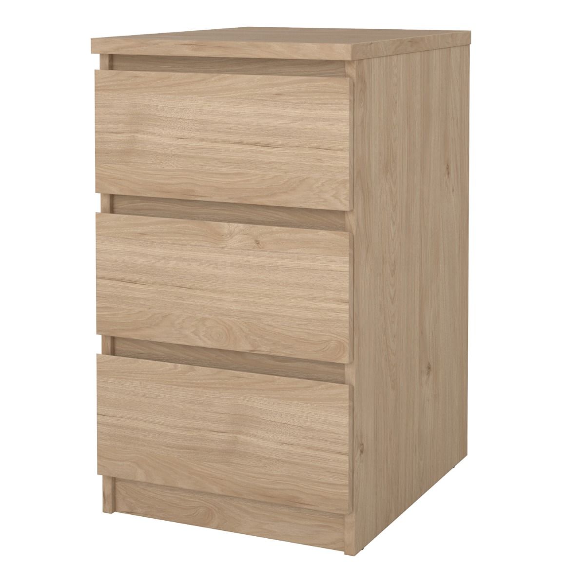 Naia Bedside Table with 3 Drawers in Jackson Hickory Oak
