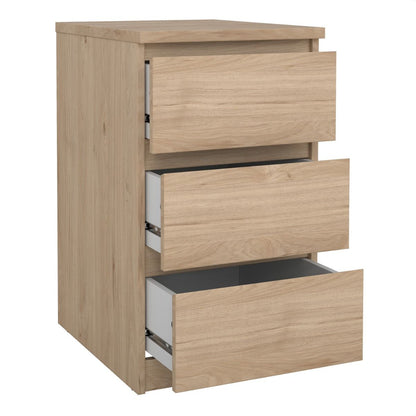 Naia Bedside Table with 3 Drawers in Jackson Hickory Oak