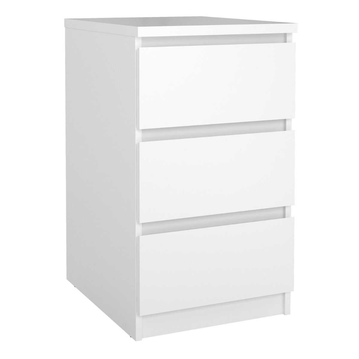 Naia Bedside with 3 Drawers in White High Gloss