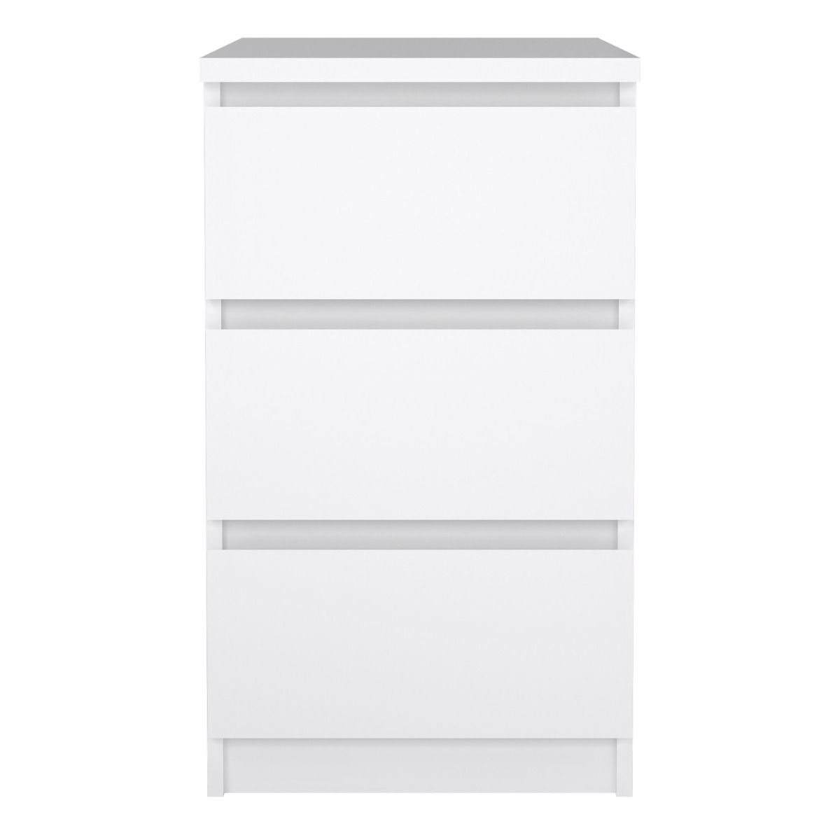 Naia Bedside with 3 Drawers in White High Gloss