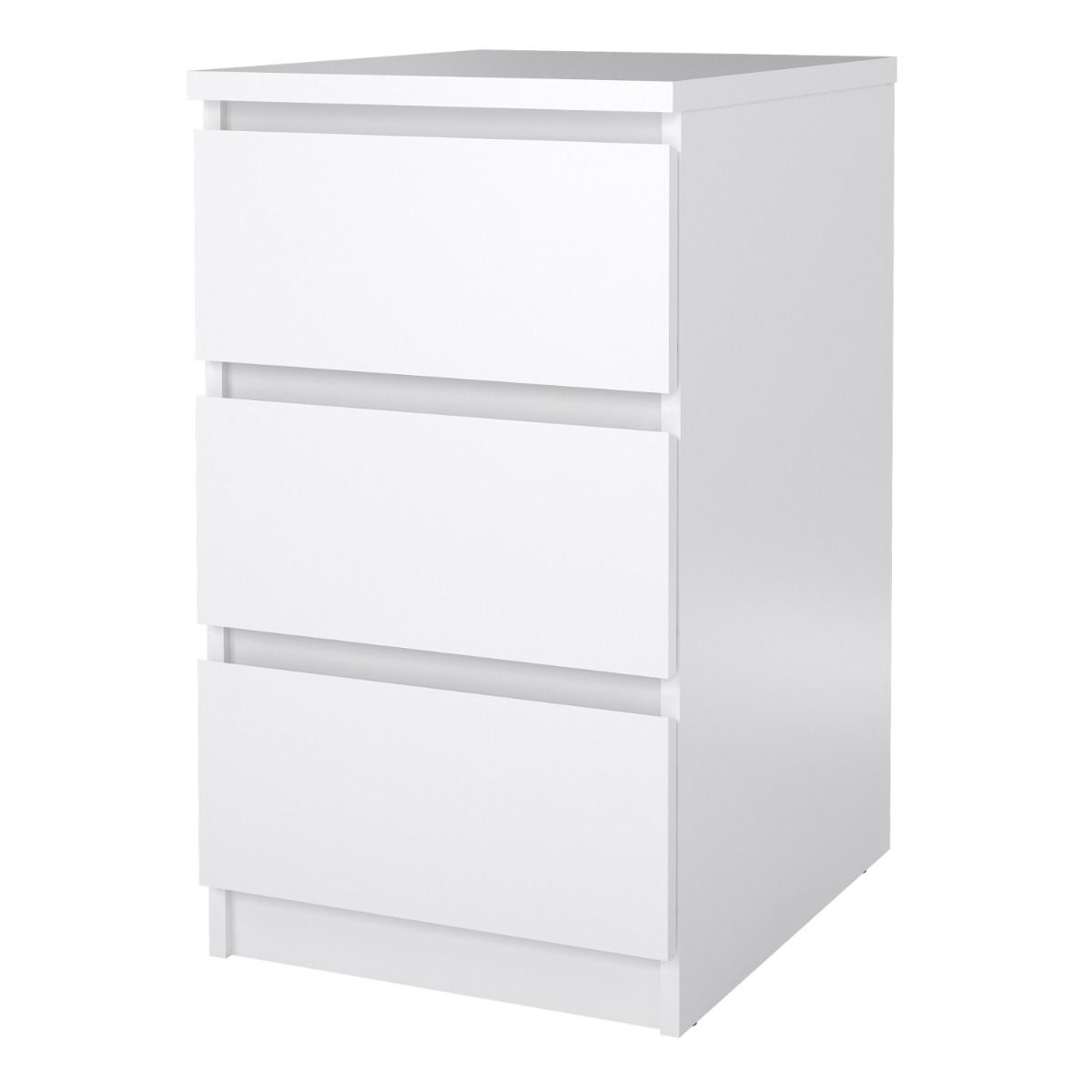 Naia Bedside with 3 Drawers in White High Gloss