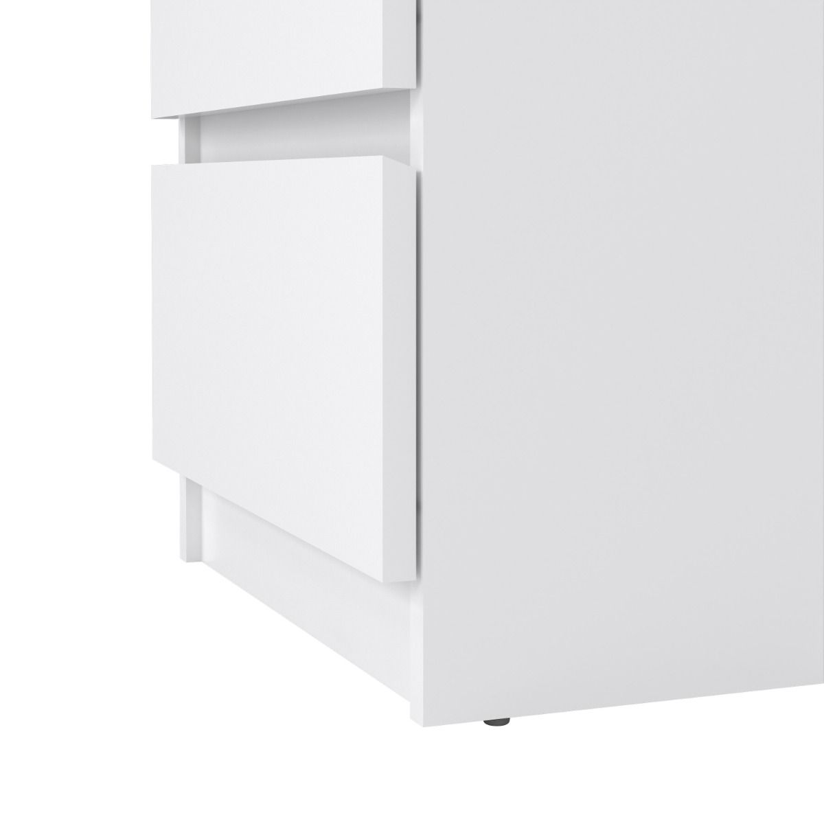 Naia Bedside with 3 Drawers in White High Gloss