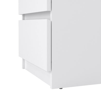 Naia Bedside with 3 Drawers in White High Gloss