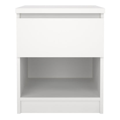 Naia Bedside 1 Drawer 1 Shelf in White