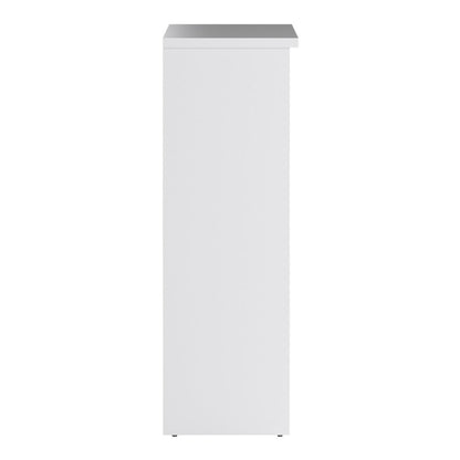 Naia Shoe Cabinet with 2 Flip Down Doors 1 Door and 1 Drawer in White High Gloss