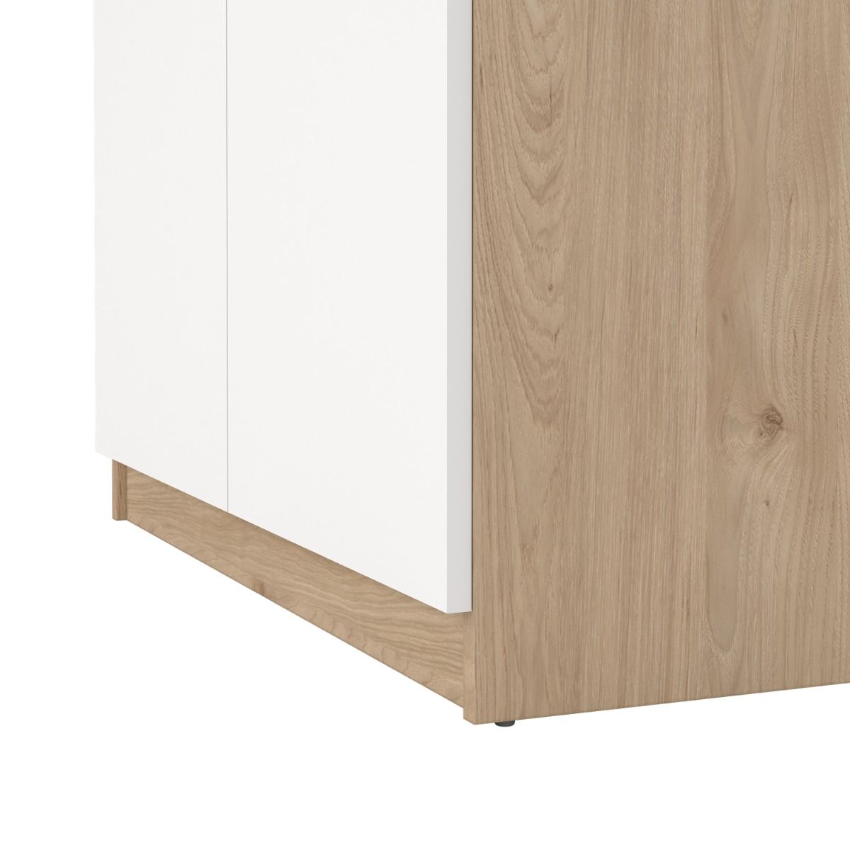 Naia Tall Shoe Cabinet with 4 Doors and 1 Drawer in Oak and White
