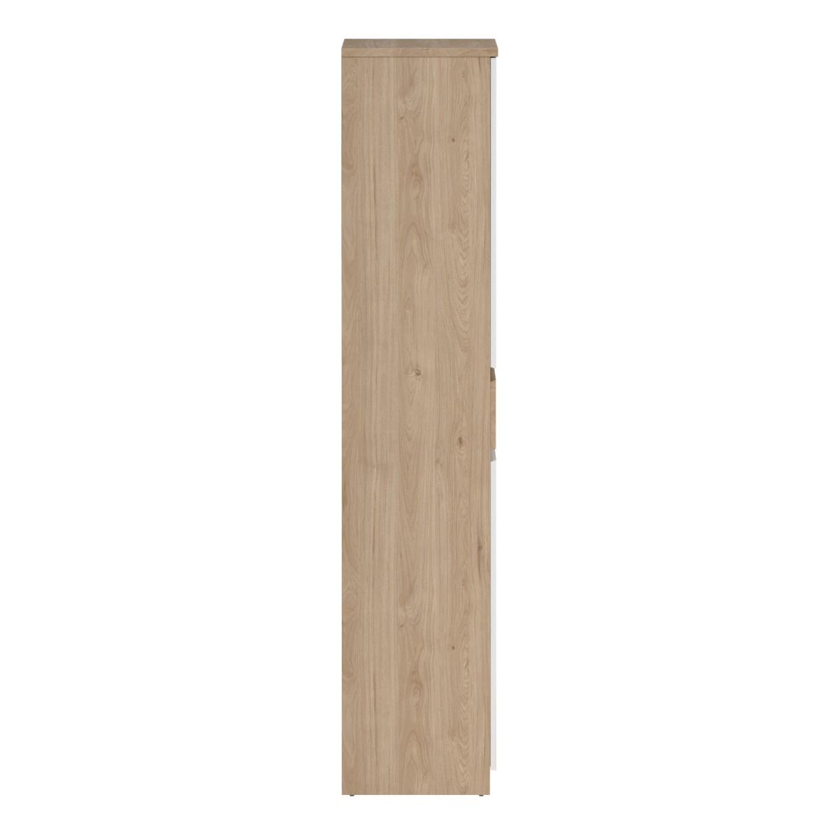 Naia Tall Shoe Cabinet with 4 Doors and 1 Drawer in Oak and White