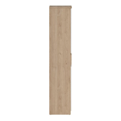 Naia Tall Shoe Cabinet with 4 Doors and 1 Drawer in Oak and White