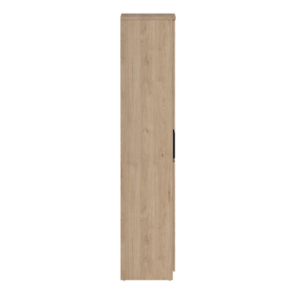 Naia Tall Shoe Cabinet with 4 Doors and 1 Drawer in Oak and Black