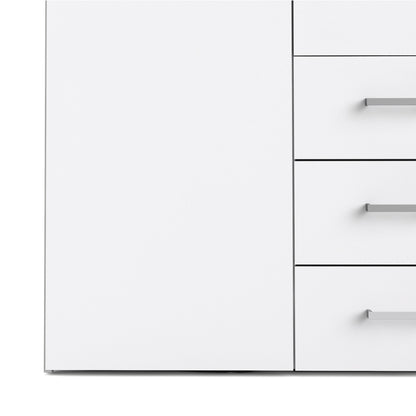 Space Wardrobe - 4 Doors 3 Drawers in White 2000