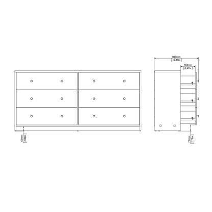 May Chest of 6 Drawers (3+3) in White