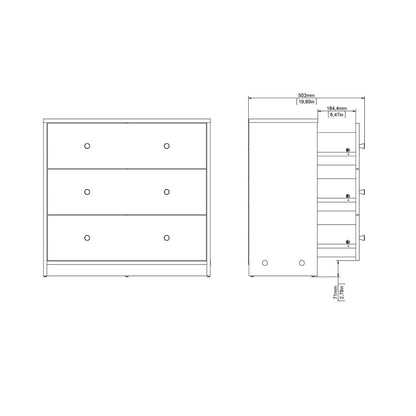 May Chest of 3 Drawers in White
