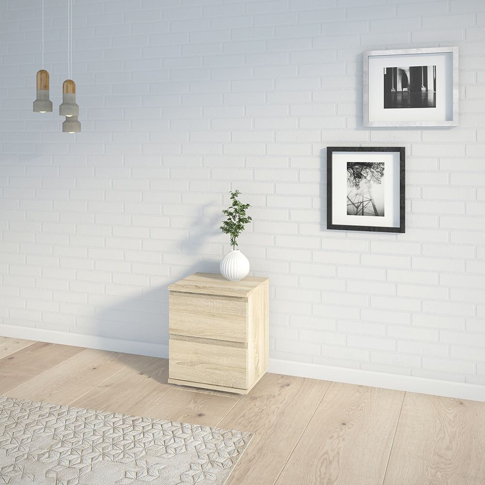 Nova 2 Drawer Bedside in Oak