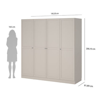 Brande Wardrobe with 4 Frame Doors in Cashmere