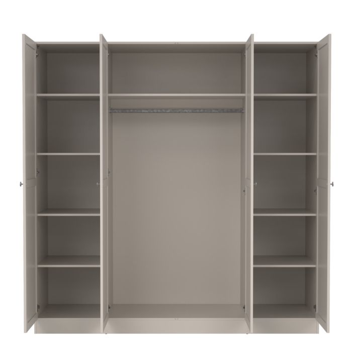 Brande Wardrobe with 4 Frame Doors in Cashmere