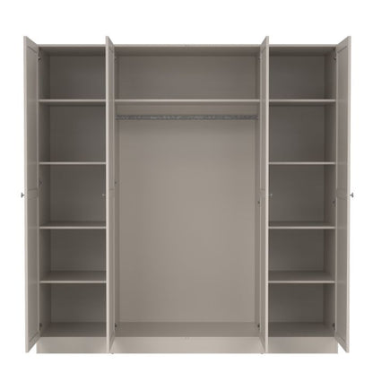 Brande Wardrobe with 4 Frame Doors in Cashmere