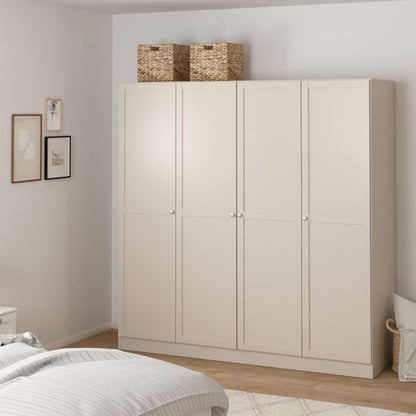 Brande Wardrobe with 4 Frame Doors in Cashmere