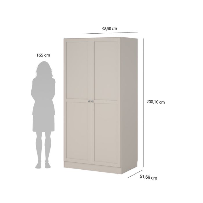 Brande Wardrobe with 2 Frame Doors in Cashmere