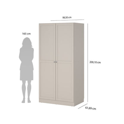 Brande Wardrobe with 2 Frame Doors in Cashmere