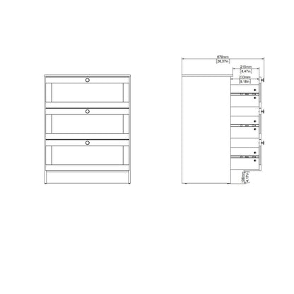 Brande Chest with 3 Frame Drawers in White