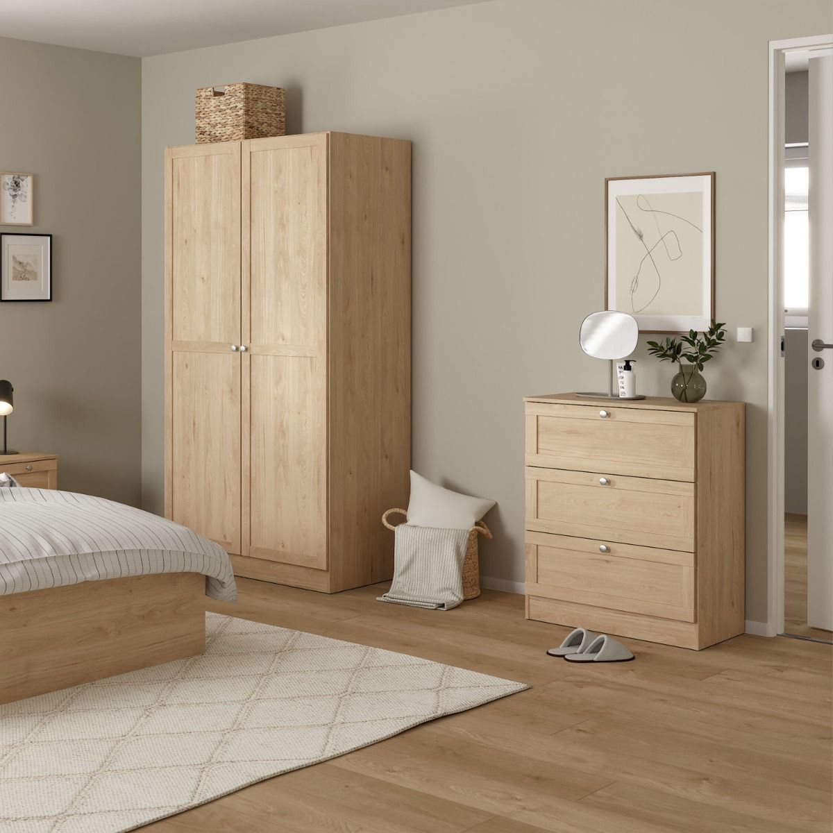 Brande Nightstand with1 Frame Drawer in Jackson Hickory
