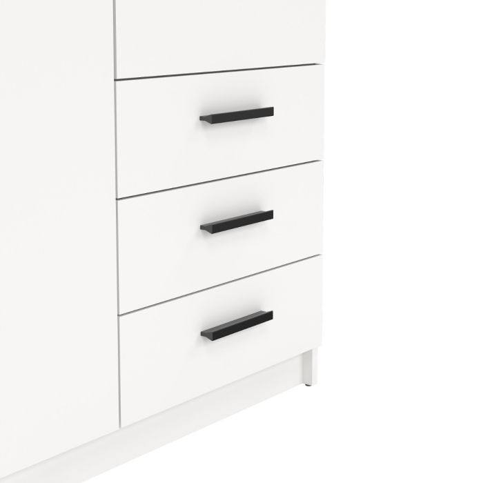 Sprint Wardrobe with 2 Doors + 3 Drawers in White