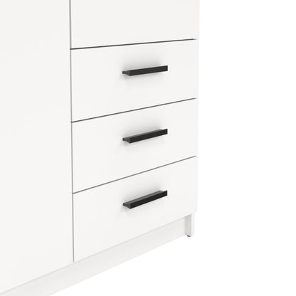 Sprint Wardrobe with 2 Doors + 3 Drawers in White