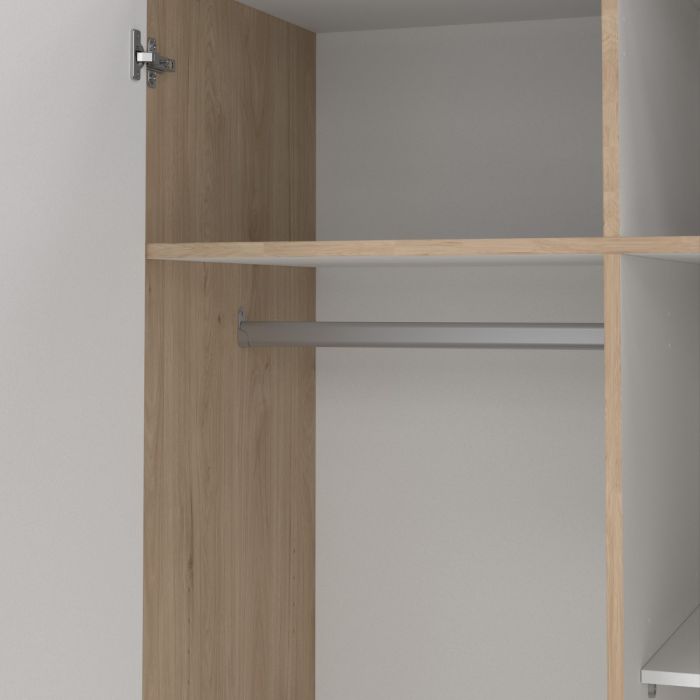 Sprint Wardrobe with 2 Doors + 3 Drawers in Jackson Hickory