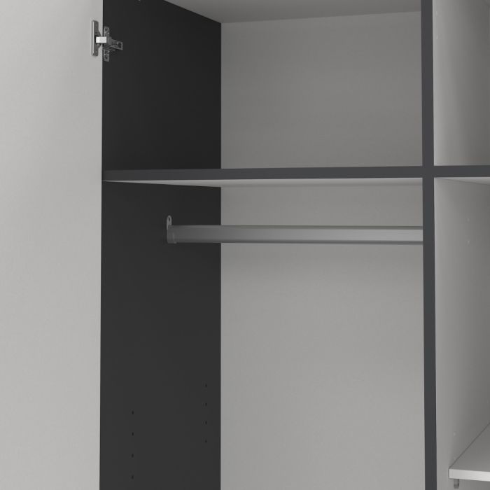 Sprint Wardrobe with 2 Doors + 3 Drawers in Matt Grey