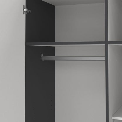 Sprint Wardrobe with 2 Doors + 3 Drawers in Matt Grey