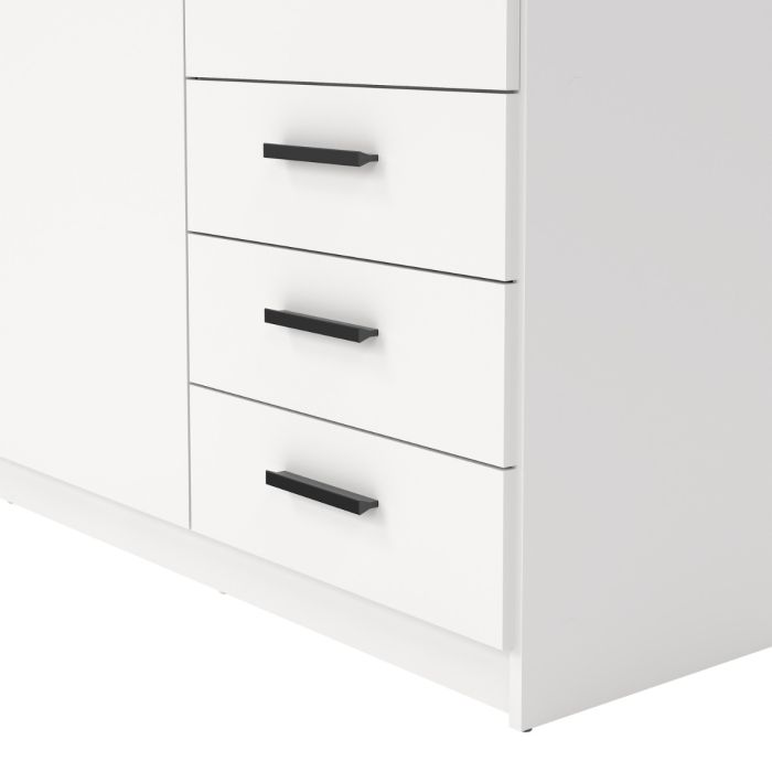 Sprint Wardrobe with 3 Doors + 3 Drawers in White