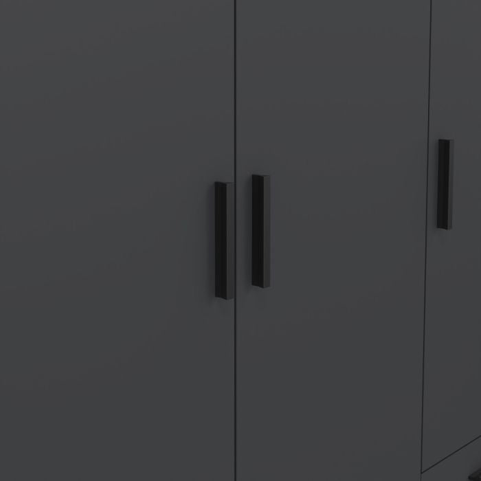 Sprint Wardrobe with 3 Doors + 3 Drawers in Matt Grey