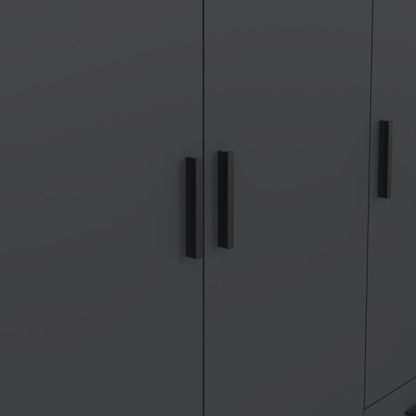 Sprint Wardrobe with 3 Doors + 3 Drawers in Matt Grey