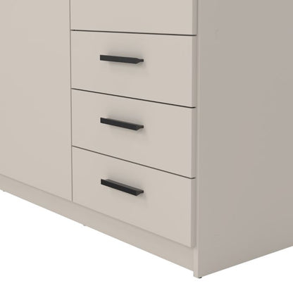 Sprint Wardrobe with 3 Doors + 3 Drawers in Cashmere