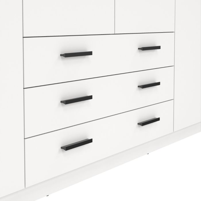 Sprint Wardrobe with 4 Doors + 3 Drawers in White