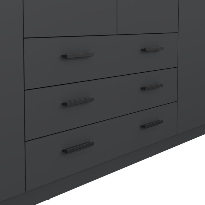 Sprint Wardrobe with 4 Doors + 3 Drawers in Matt Grey