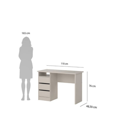 Function Plus Desk 3 Drawers in Cashmere