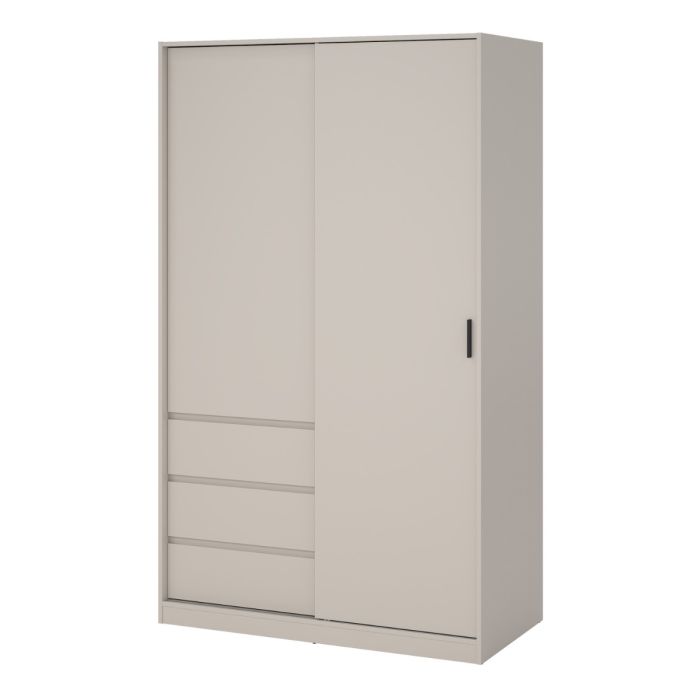 Naia Wardrobe with 1 Sliding Door 1 Std Door & 3 Drawers in Cashmere