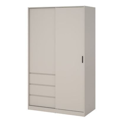 Naia Wardrobe with 1 Sliding Door 1 Std Door & 3 Drawers in Cashmere