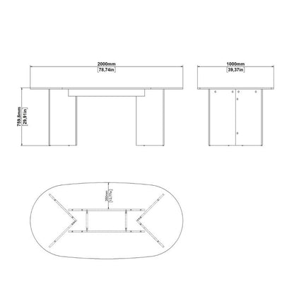 Family Dining table 100x200cm in Cashmere