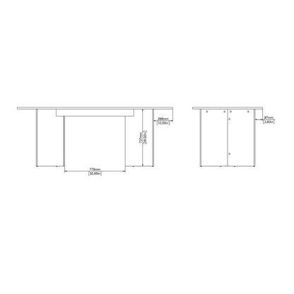 Family Dining table 90x200cm in White