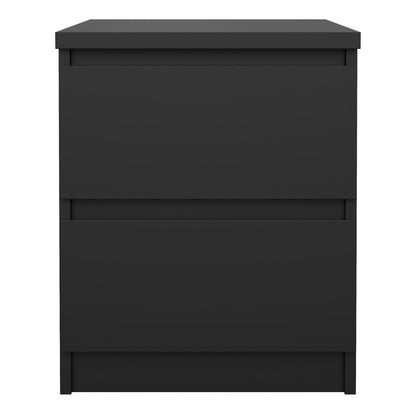 Naia Bedside 2 Drawers in Matt Black