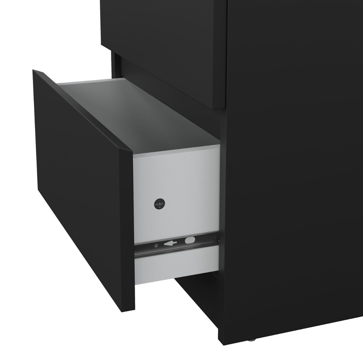 Naia Bedside 2 Drawers in Matt Black
