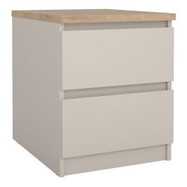 Naia Bedside 2 Drawers in Cashmere Jackson Hickory