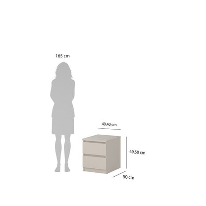 Naia Bedside 2 Drawers in Cashmere